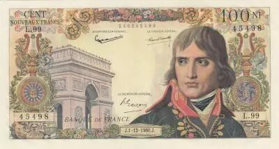 Francia 100 NF - Bonaparte - 01-12-1960 - Serial L.99