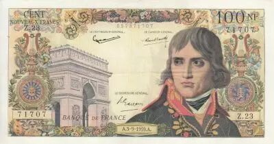 Francia 100 NF - Bonaparte - 03-09-1959 - Serial Z.23