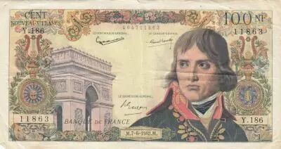 Francia 100 NF - Bonaparte - 07-06-1962 - Serial Y.186