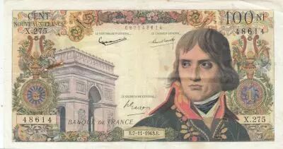 Francia 100 NF - Bonaparte - 07-11-1963 - Serial X.275