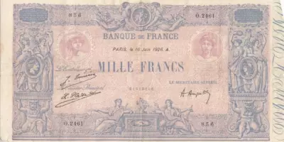 Francia 1000 Francs - Blue on lilac - 16-06-1926 - Serial O.2461