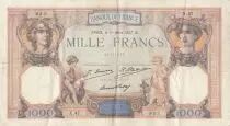 Francia 1000 Francs - Ceres and Mercury - 01-03-1927 - Serial X.47