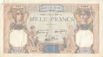 Francia 1000 Francs - Ceres and Mercury - 20-06-1940 - Serial J.9894