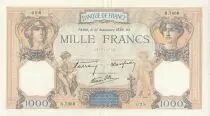 Francia 1000 Francs - Ceres and Mercury - 21-09-1939 - Serial R.7666