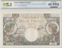 Francia 1000 Francs - Commerce and Industry - 06-07-1944 Serial D.3620