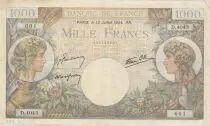 Francia 1000 Francs - Commerce and Industry - 13-07-1944 - Serial D.4045