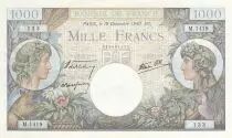 Francia 1000 Francs - Commerce and Industry - 19-12-1940 - Serial M.1419