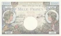 Francia 1000 Francs - Commerce and Industry - 28-11-1940 - Serial Q.805 - P.96a
