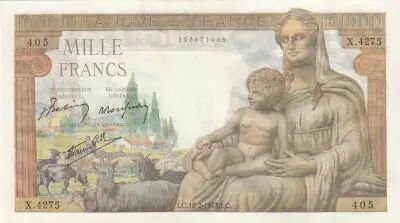 Francia 1000 Francs - Demeter - 18-02-1943 - Serial X.4275