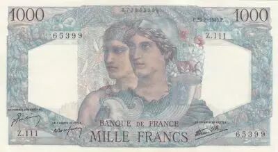 Francia 1000 Francs - Minerva and Hercules - 23-08-1945 - Serial Z.111
