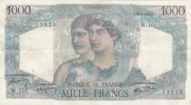 Francia 1000 Francs - Minerva and Hercules - 23-08-1945 - Series W.105