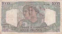 Francia 1000 Francs - Minerva and Hercules - 26-08-1948 - Serial N.483 - F - P.130b