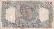 Francia 1000 Francs - Minerva and Hercules - 27-05-1948 - Serial D.438 - VG to F - P.130b