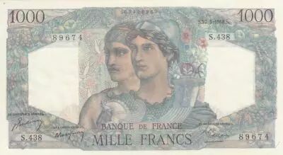 Francia 1000 Francs - Minerva and Hercules - 27-05-1948 - Serial S.438
