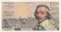 Francia 1000 Francs - Richelieu -  02-06-1955 - Serial G.154