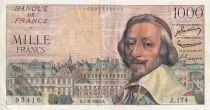 Francia 1000 Francs - Richelieu - 01-09-1955 - Serial J.174 - VF to XF - P.134