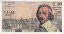 Francia 1000 Francs - Richelieu - 07-03-1957 - Serial J.321 - P.134