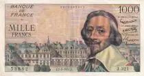 Francia 1000 Francs - Richelieu - 07-03-1957 - Serial J.321