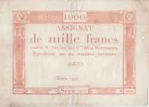 Francia 1000 Francs 18 Nivose An III - 7.1.1795 - Sign. Bertaut - F to VF