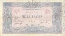 Francia 1000 Francs Blue on lilac - 13-06-1917 - Serial Q.1060 -  G+