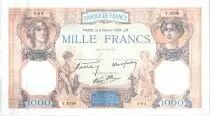 Francia 1000 Francs Ceres and Mercury - 02-02-1939 Serial V.6196-094
