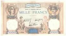 Francia 1000 Francs Ceres and Mercury - 08-12-1939 Serial G.8449 - VF