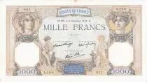 Francia 1000 Francs Ceres and Mercury - 09/12/1937 Serial A3101 - 621