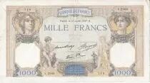 Francia 1000 Francs Ceres and Mercury - 15/07/1937 Serial V2989