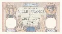 Francia 1000 Francs Ceres and Mercury - 21-03-1940 - Serial V.9061