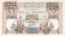 Francia 1000 Francs Ceres and Mercury - 21-10-1938 - Serial H.4585 - Cancel