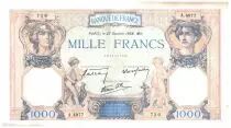 Francia 1000 Francs Ceres and Mercury - 27/10/1938 Serial A.4977 - VF