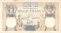 Francia 1000 Francs Ceres and Mercury - 27-10-1938 Serial P.4974 - F+