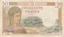 Francia 1000 Francs Ceres and Mercury - 30-03-1939 - Serial V.6832