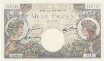 Francia 1000 Francs Commerce and Industry - 06-07-1944 - Serial A.3620 - AU