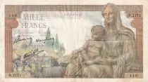 Francia 1000 Francs Goddess Demeter  - 10-12-1942 Serial O.2171
