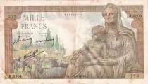 Francia 1000 Francs Goddess Demeter  - 11-02-1943 - Serial R.3904