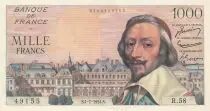 Francia 1000 Francs Richelieu - 07-01-1954 Serial R.58