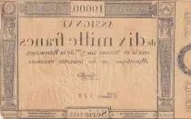 Francia 10000 Francs - 18 Nivose An III - 7.1.1795 - Sign. Deperthe - VF