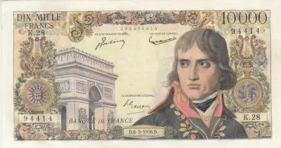 Francia 10000 Francs - Bonaparte - 06-09-1956 - Serial K.28