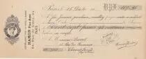 Francia 107.95 francs - Bank cheque receipt - Besan&ccedil;on -27-01-1912