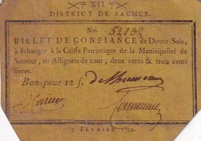 Francia 12 Sols - Maine et loire - District de Saumur - 03-02-1792