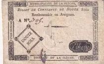 Francia 12 Sols - Sarthe - Municipalit&eacute; de la Fl&egrave;che - Serial B - 1791