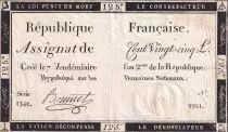 Francia 125 Livres - 7 Vend&eacute;miaire An II - 1793 - Sign.  Brunet - Serial 1348