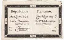 Francia 125 Livres - 7 Vend&eacute;miaire An II - 1793 - Sign. Chaignon - VF+