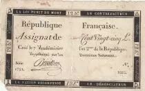 Francia 125 Livres - 7 Vend&eacute;miaire An II - 1793 - Sign. Doivillier - Serial 1751