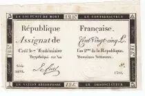 Francia 125 Livres - 7 Vend&eacute;miaire An II - 1793 - Sign. Le Fuel - VF