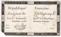 Francia 125 Livres - 7 Vend&eacute;miaire An II - 1793 - Sign. Souleux - VG to F
