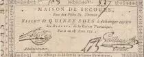 Francia 15 sols - Emergency home, rue des filles St. Thomas -1791