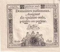 Francia 15 Sols - Liberty and Justice 1792 - Serial 1399 - Sign. Buttin