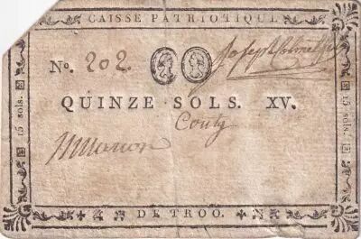 Francia 15 Sols - Loire et Cher - Caisse Patriotique de Troo - 1792